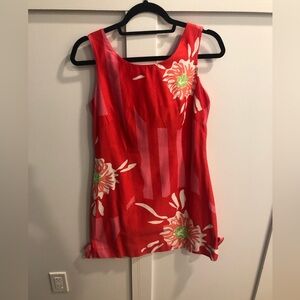 Lily Pulitzer Red Floral Tank Top Shift Dress